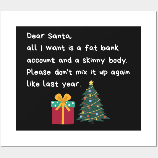 Dear Santa funny Christmas letter - Christmas is approaching Posters and Art